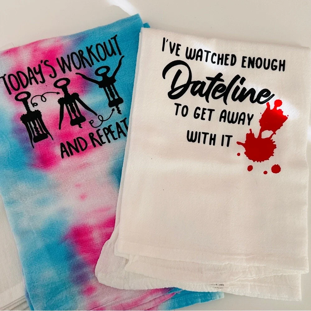 SALE $15 Three Novelty Tea Towels